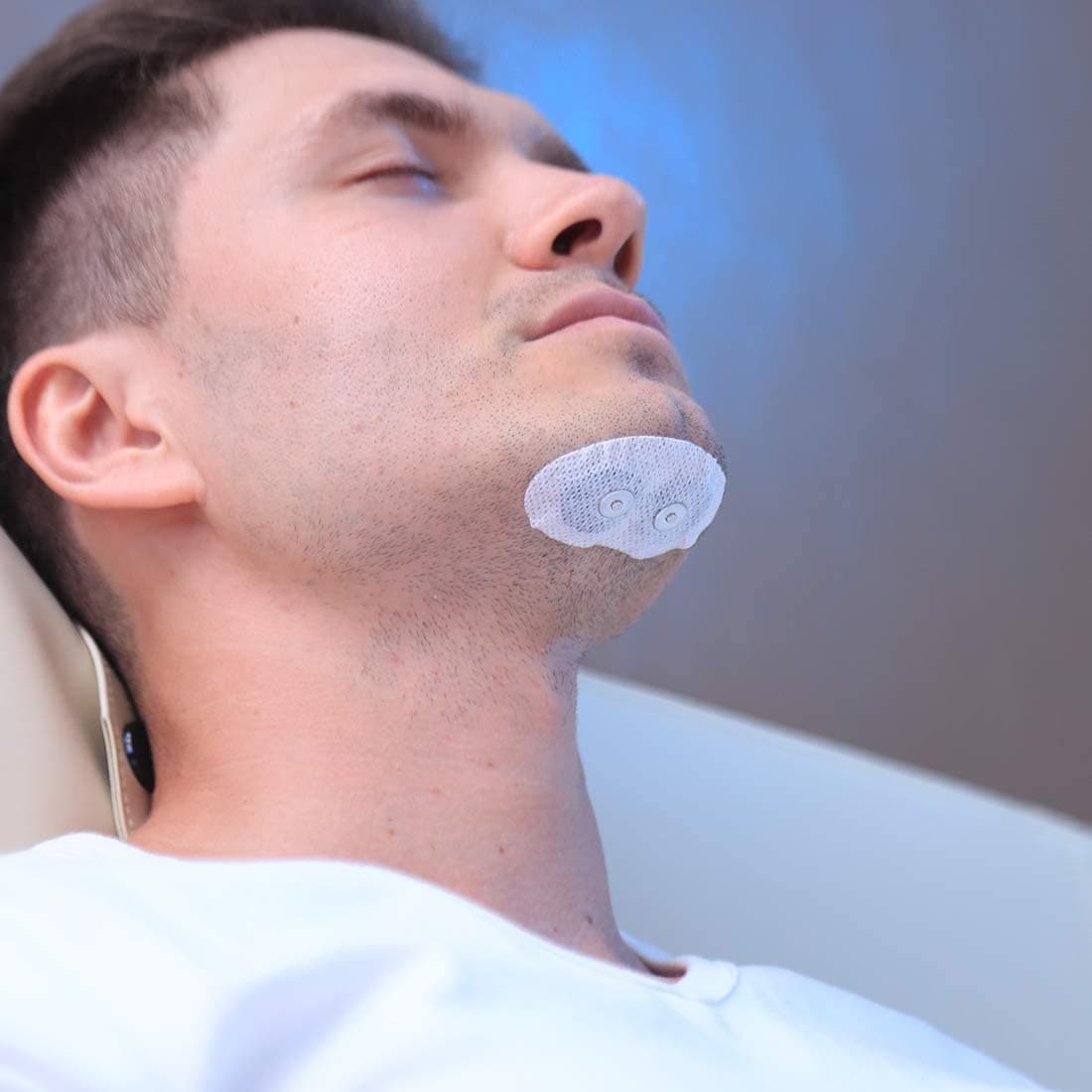 Snore Circle sensor worn on the throat while sleeping
